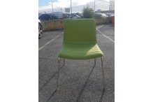 Eclipse Chair - Lime Green Fabric - Chrome Legs - CLR036