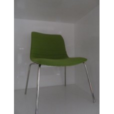 Eclipse Chair - Lime Green Fabric - Chrome Legs - CLR036