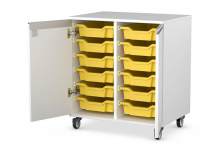 Eclipse Melamine Gratnells Tray Trolley - Lockable - 2 Bay 800h (Tray Set 1) - TT25