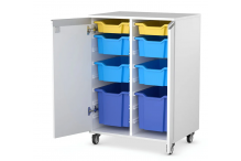 Eclipse Melamine Gratnells Tray Trolley - Lockable - 2 Bay 1000h (Tray Set 2) - TT28