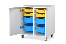 Eclipse Melamine Gratnells Tray Trolley - Lockable - 2 Bay 800h (Tray Set 3) - TT29