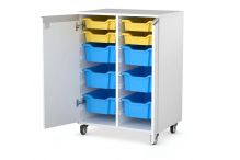 Eclipse Melamine Gratnells Tray Trolley - Lockable - 2 Bay 1000h (Tray Set 3) - TT30