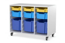 Eclipse Melamine Gratnells Tray Trolley - 3 Bay 800h (Tray Set 2) - TT15