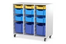 Eclipse Melamine Gratnells Tray Trolley - 3 Bay 1000h (Tray Set 2) - TT16