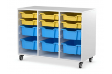 Eclipse Melamine Gratnells Tray Trolley - 3 Bay 800h (Tray Set 3) - TT17