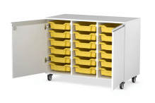 Eclipse Melamine Gratnells Tray Trolley - Lockable - 3 Bay 800h (Tray Set 1) - TT31