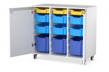 Eclipse Melamine Gratnells Tray Trolley - Lockable - 3 Bay 1000h (Tray Set 2) - TT34