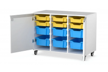 Eclipse Melamine Gratnells Tray Trolley - Lockable - 3 Bay 800h (Tray Set 3) - TT35