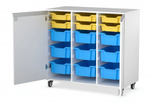 Eclipse Melamine Gratnells Tray Trolley - Lockable - 3 Bay 1000h (Tray Set 3) - TT36