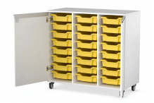 Eclipse Melamine Gratnells Tray Trolley - Lockable - 3 Bay 1000h (Tray Set 1) - TT32