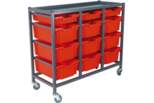 Eclipse® Steel Gratnells Tray Trolley - 3 Bay - ESTTC3